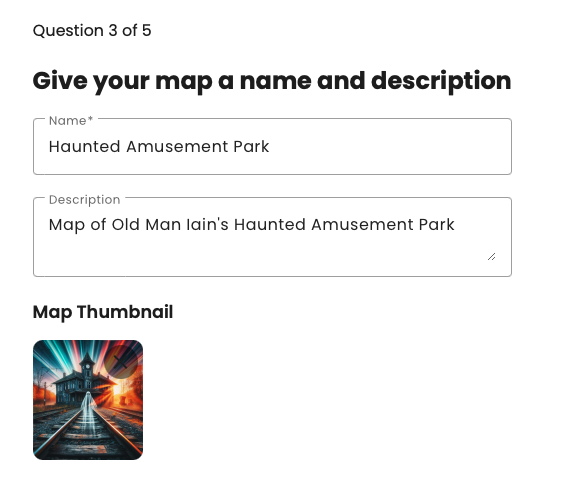 Give your map a name and description